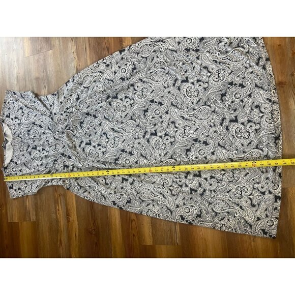 Lands End Women Petite Blue White Paisley Stretchy Maxi Dress Size LP - Picture 7 of 9